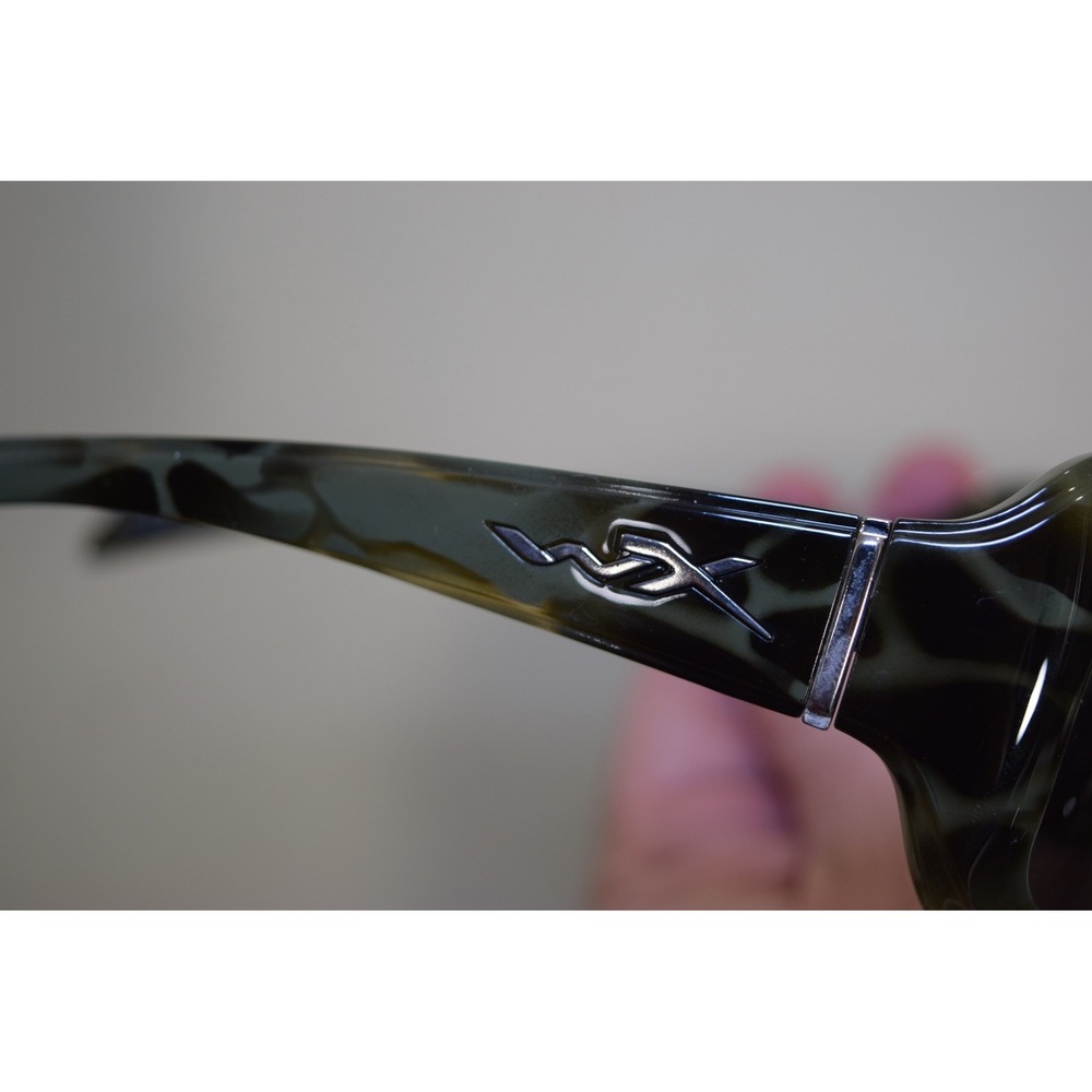 Wiley X DALILA Green Tortoise Wrap WOMENS Oversized Sunglasses Frame Italy FLAW - Picture 12 of 16